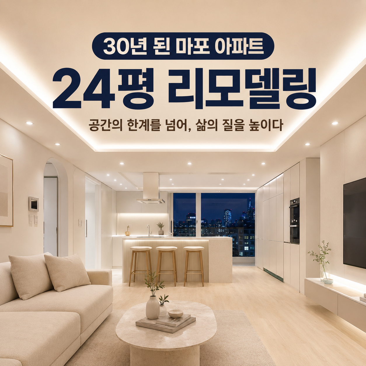 [마포 아파트 인테리어] 30년 된 24평 아파트의 기적, 구조 변경으로 넓어진 내집뚝딱 리모델링 후기