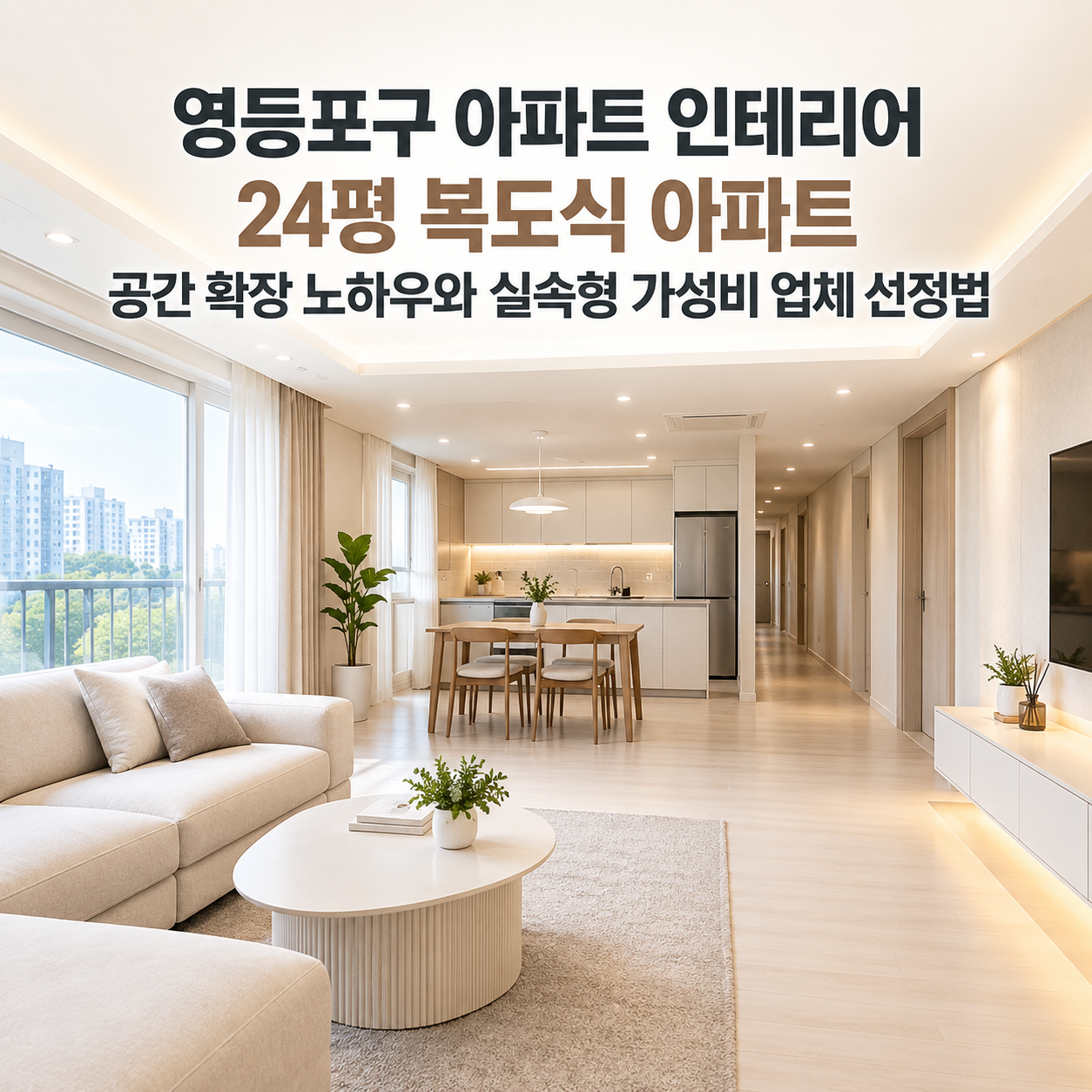 [영등포구 아파트 인테리어] 24평 복도식 아파트 공간 확장 노하우와 실속형 가성비 업체 선정법