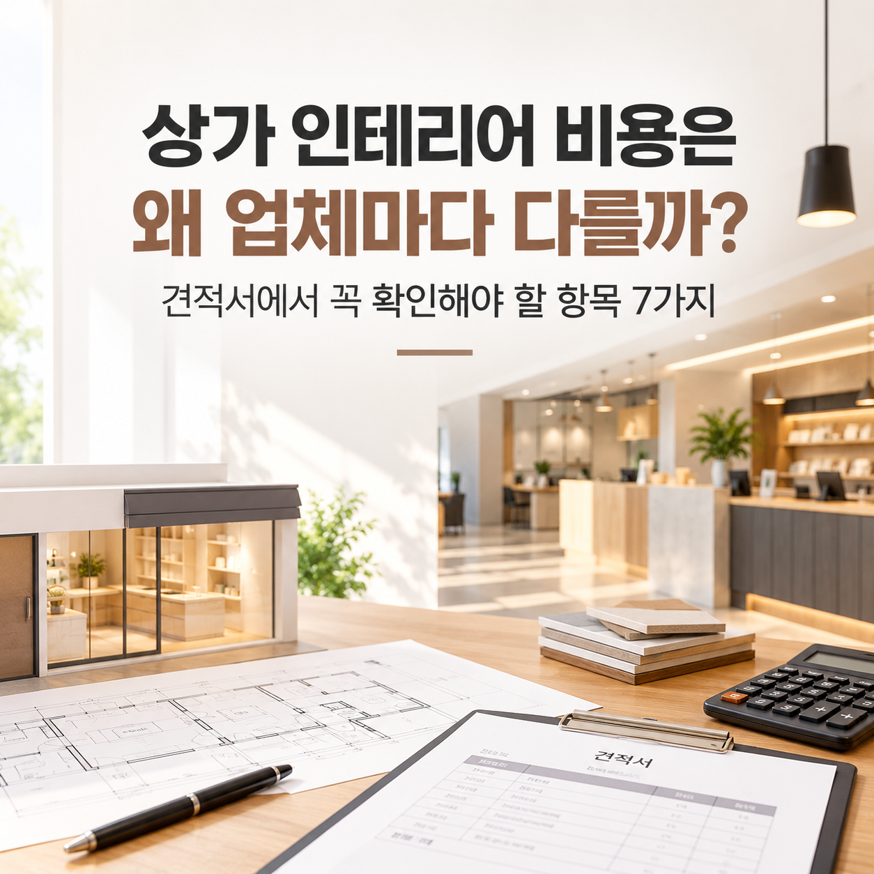 상가 인테리어 비용은 왜 업체마다 다를까? 견적서에서 꼭 확인해야 할 항목 7가지